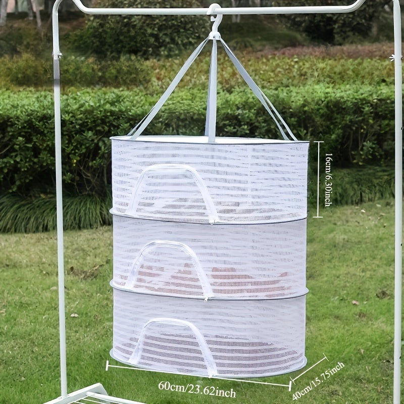 Multi-Layer Mesh Drying Rack with Anti-Mosquito Protection for Kitchen and Outdoors