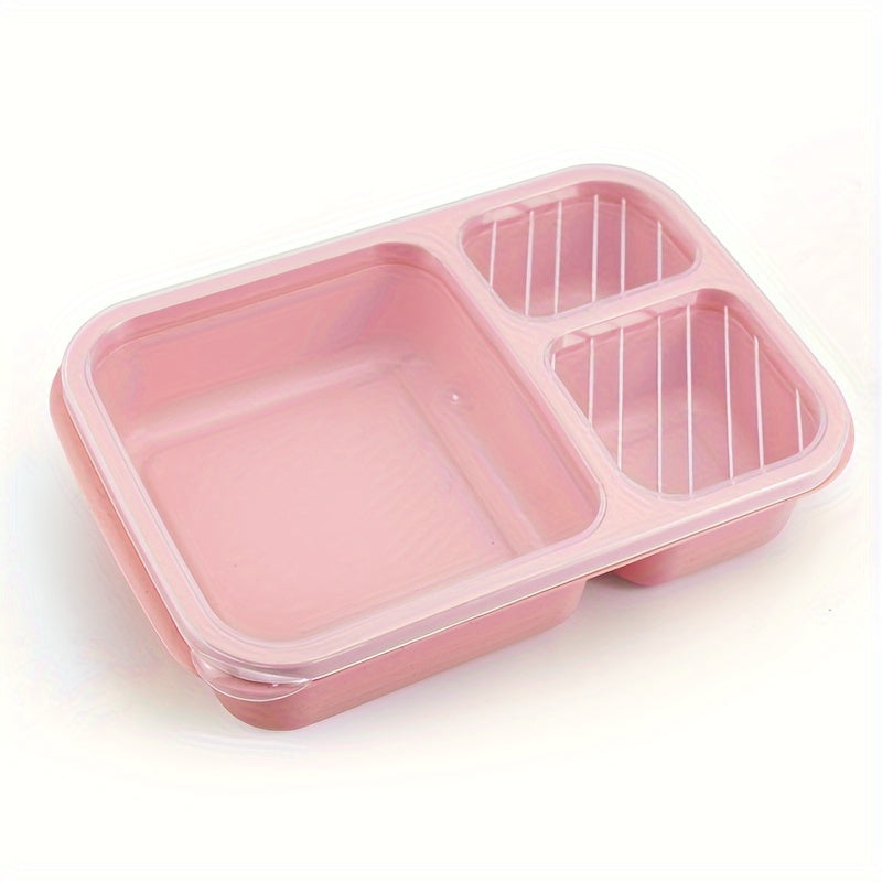 3 bo'limli Bento qutilari, maktab, ish, sayohat uchun qayta ishlatiladigan atıştırmalık konteynerlari