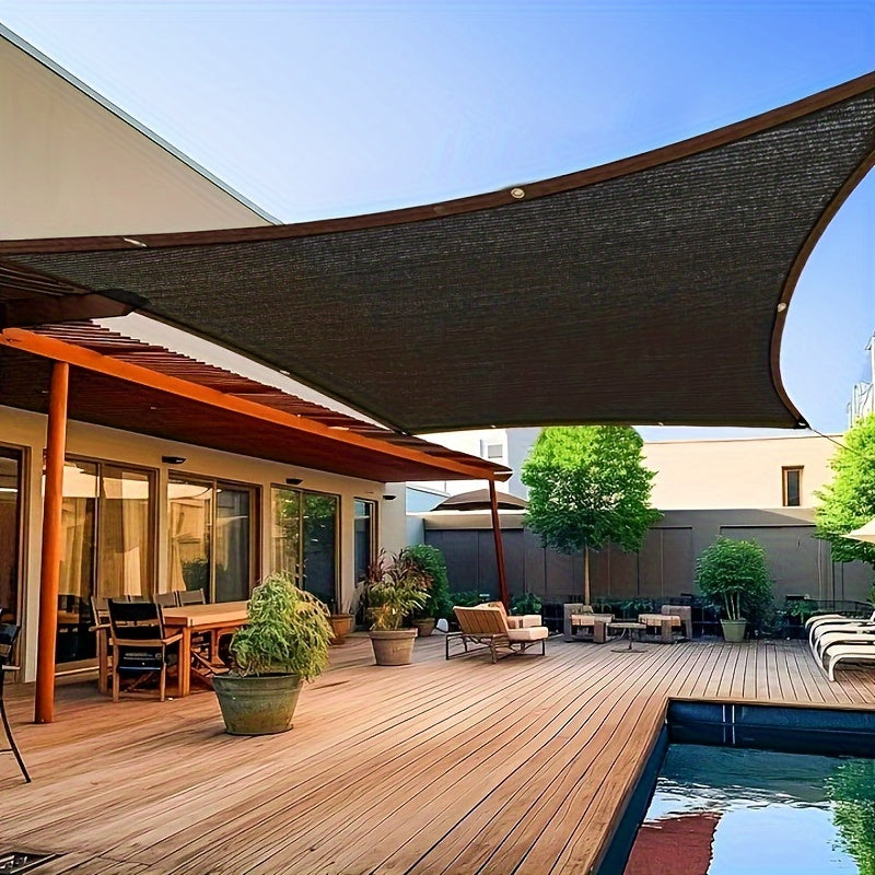 Rectangular Sunshade Net for Courtyard Balcony Garage Backyard Pool Lawn Outdoor Privacy Black 81-90% Shade