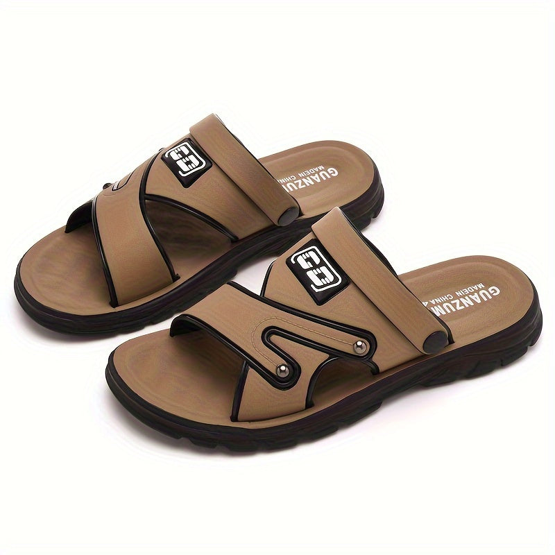 Sandalias de verano para hombre de PVC con diseño de alfabeto, suela antideslizante para uso al aire libre y casual