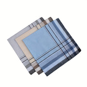 Set of 10 Men's Cotton Handkerchiefs with Knitted Striped Patterns