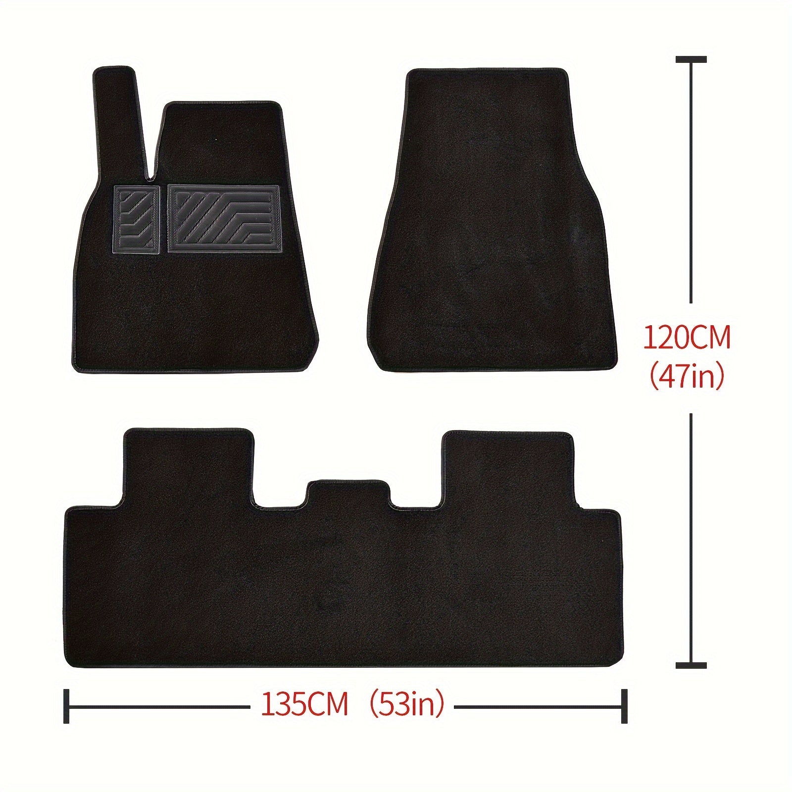 Car Floor Mats All-Weather Anti-Slip Carpet Set for Model Y Rear Front