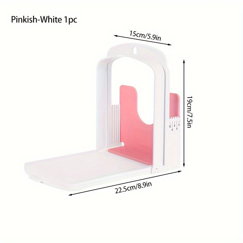 Складной нож для хлеба с контролем равномерной толщины, прочный пластик ABS, дизайн в розовом и белом цветах
