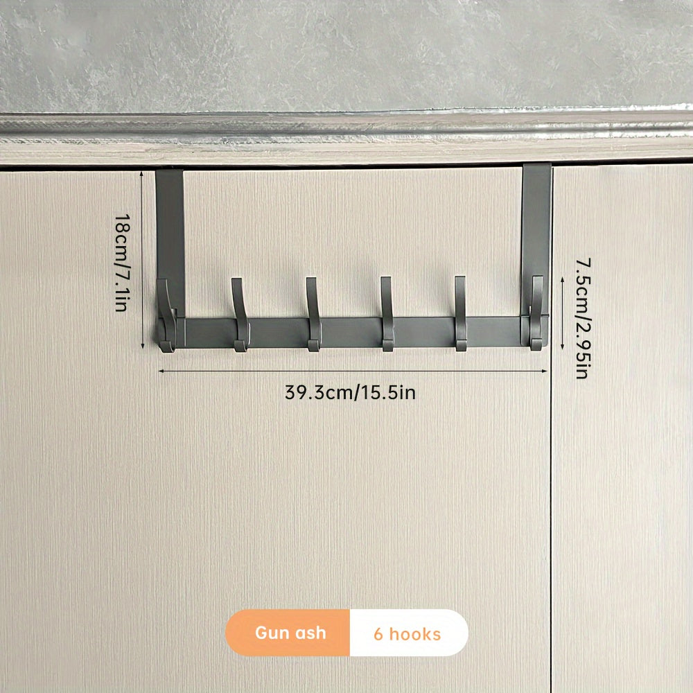 Heavy Duty Aluminum Over-the-Door Hook Chrome Finish Multi-Hook for Bathroom Kitchen Bedroom