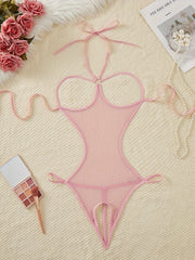 Women's Black Lace Bodysuit for Nightwear and Lingerie