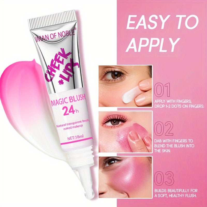 Rubor líquido resistente al agua, construible, para mejillas y labios, para todos los tonos de piel