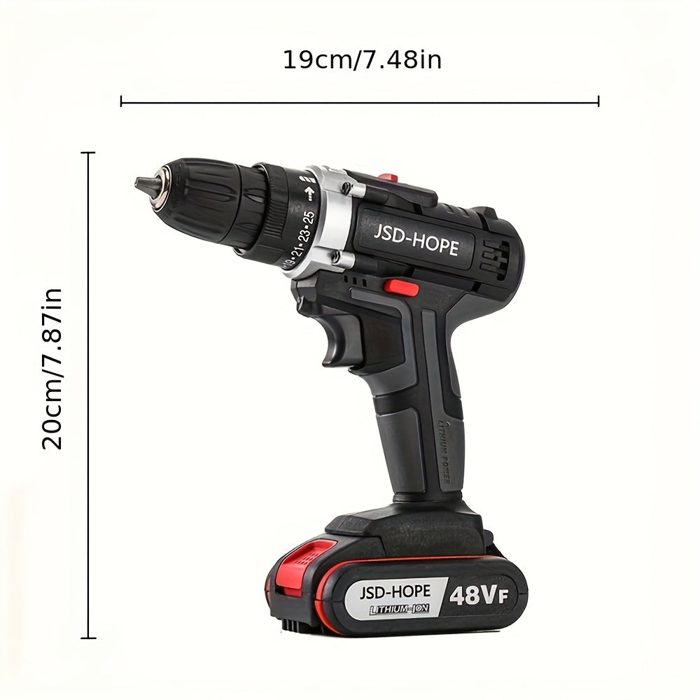 Cordless Impact Drill Driver Kit 48V Lithium Battery Charger US Plug