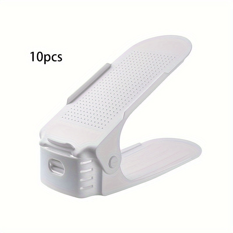 10 Adjustable Plastic Shoe Racks Space-Saving Hallway Entryway Living Room Organizers