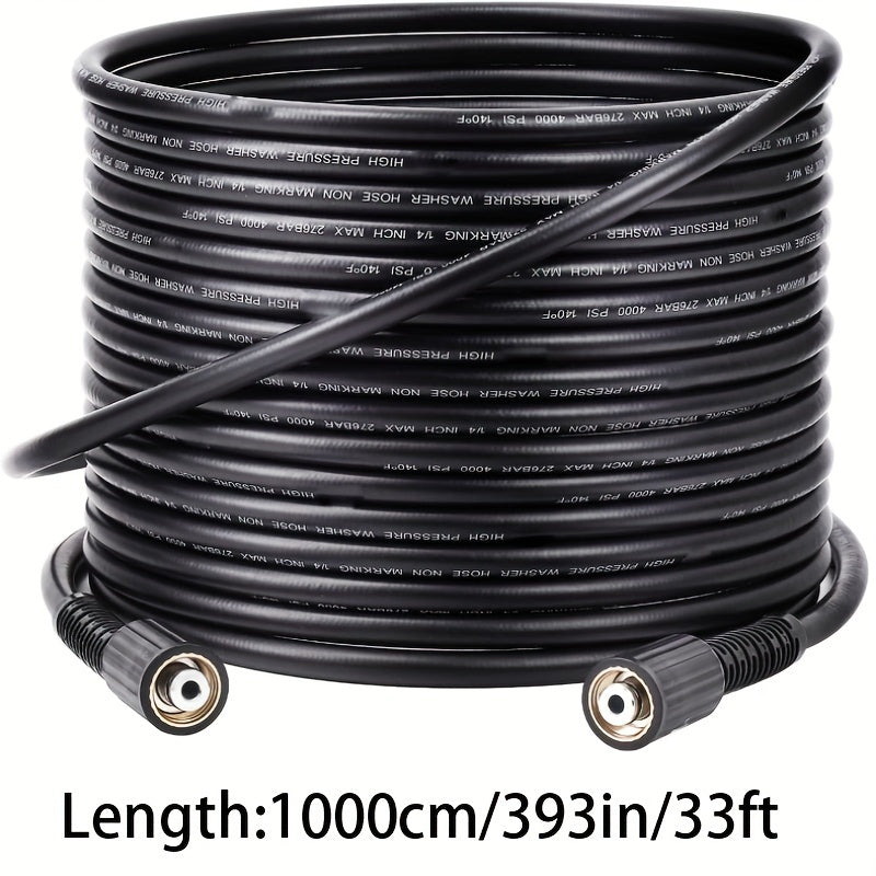 4000 PSI Pressure Washer Hose Kink Resistant 1/4 Inch Vinyl with M22-14mm Brass Thread