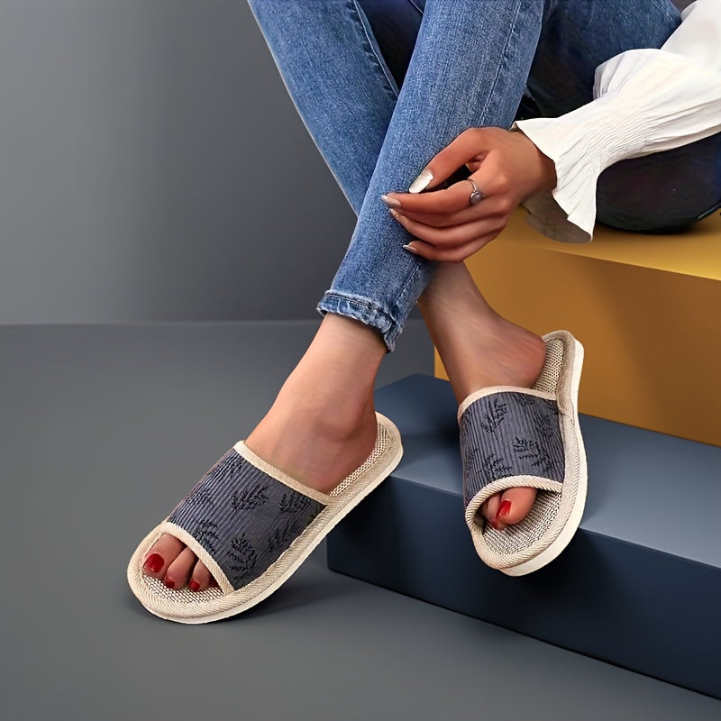 Uniseks linenli slip-on shippaklar EVA taglik bilan ichki va tashqi foydalanish uchun qulay poyabzal