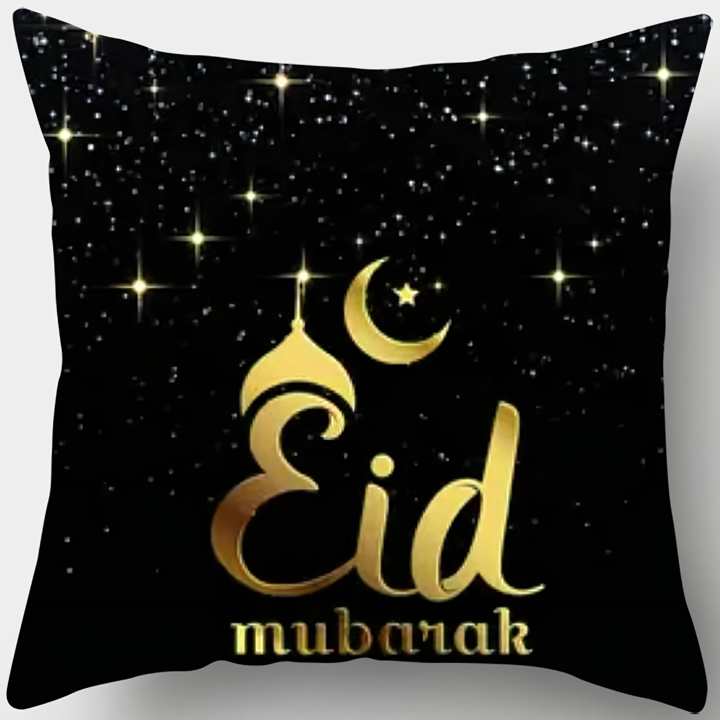 Traditional Ramadan Pillowcases Set of 4 45cm Square Polyester Zippered Lantern Star Moon Print