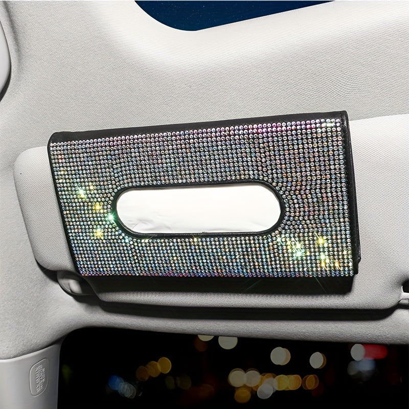 Avtomobil ichki bezaklari, olmoslar, quyosh nuri, niqob, qog'oz qutisi, saqlash sumkasi, porloq