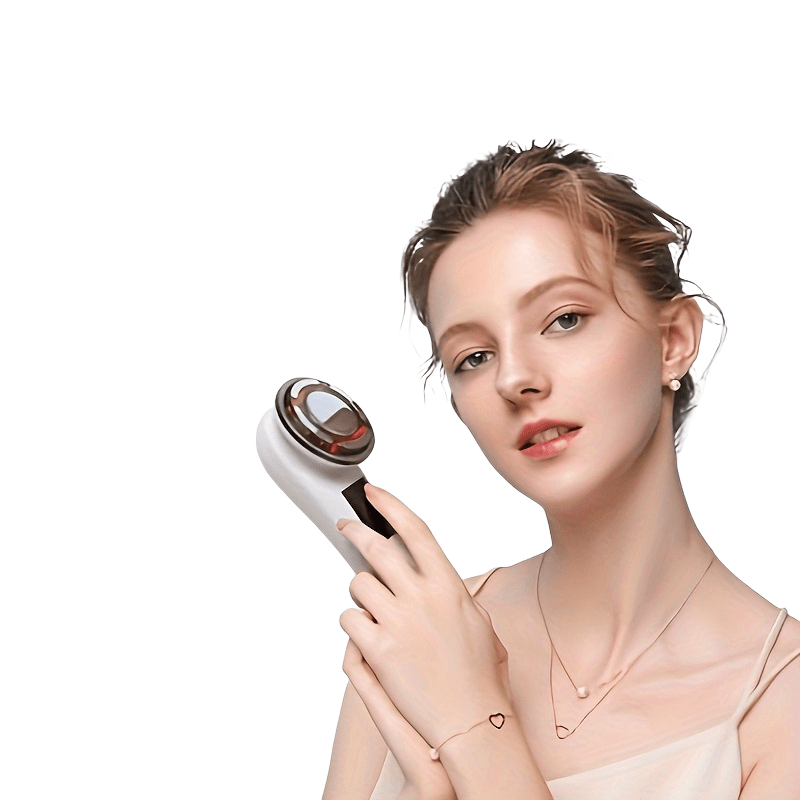 Facial Massager USB Rechargeable Light Beige Skin Care Tool for Women at Home