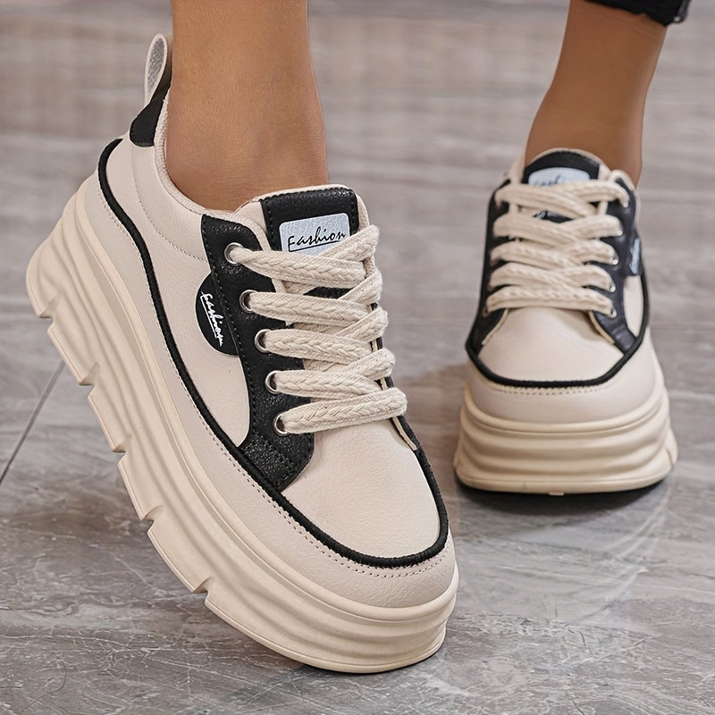 Ladies' Casual Sports Shoes With Thick Sponge Sole Plus Size Patchwork