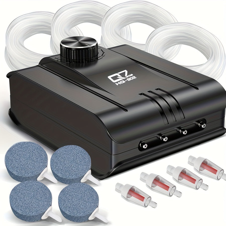 Quiet Fish Tank Air Pump 4 Outlets for Up to 400 Gallon Aquariums No Battery Needed