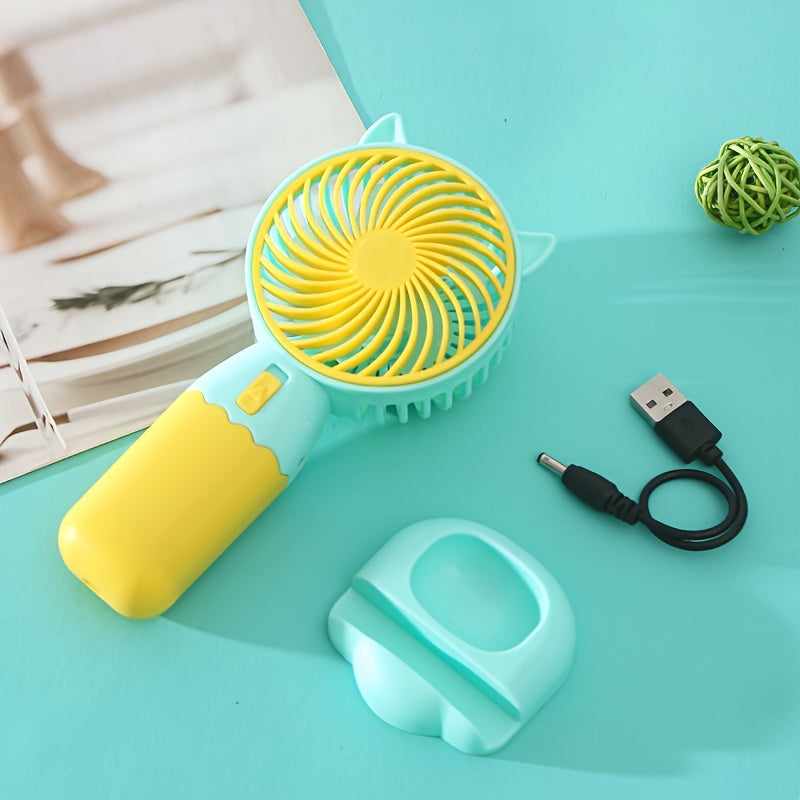 Portable Mini Fan Rechargeable Handheld Wearable for Office Outdoor Travel