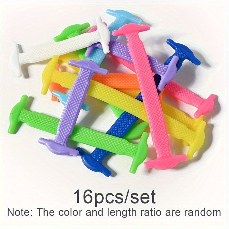 16 Pcs No-Tie Elastic Shoelaces for Sneakers and Athletic Footwear