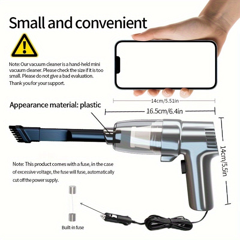 Mini Handheld Car Vacuum Cleaner with Crevice Tool USB Rechargeable Dry Wet Portable