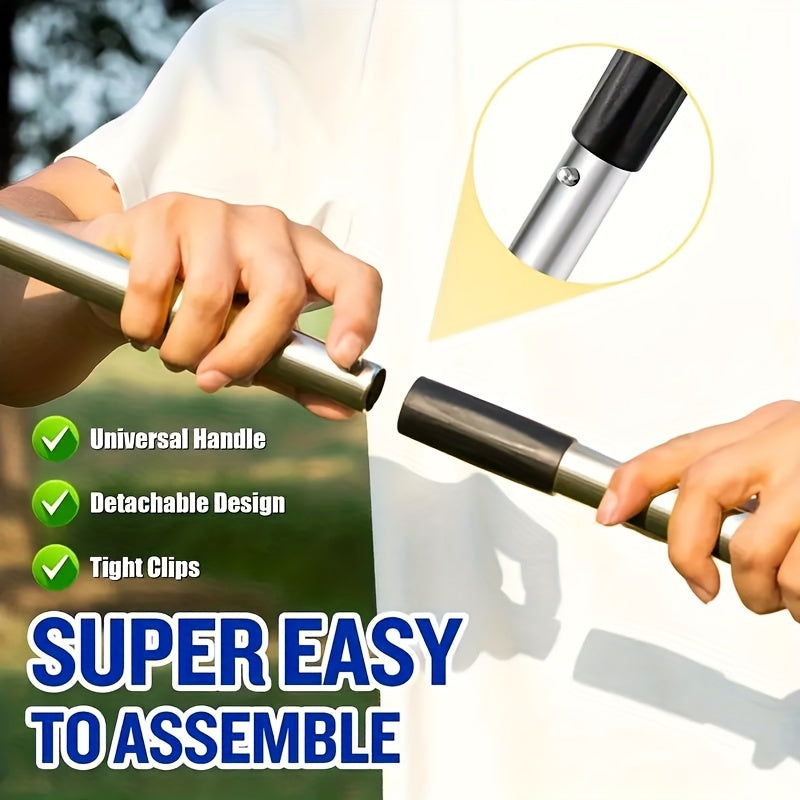 Stainless Steel Pet Waste Cleanup Kit with Pooper Scooper Rake Bin