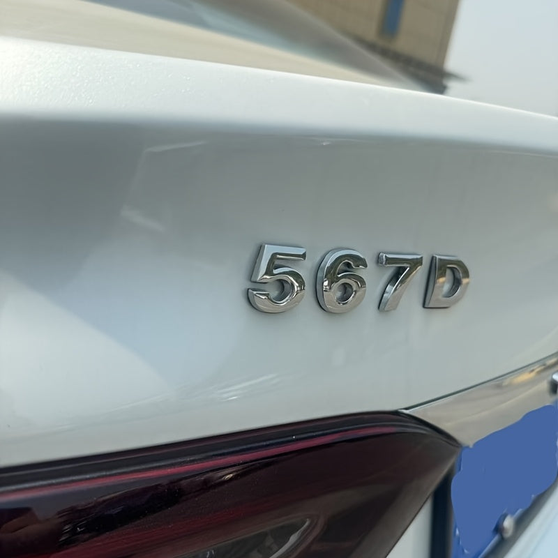 Pegatina para coche con letras y números 3D, emblema dorado y plateado, insignia trasera