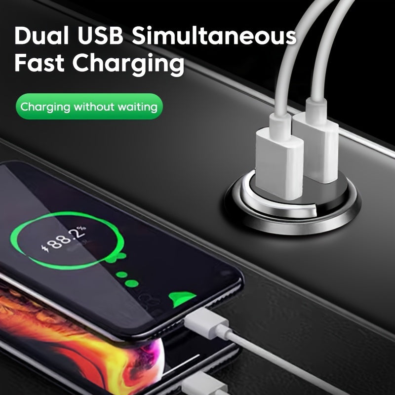 Ikki USB avtomobil zaryadlovchisi, iPhone, Huawei, Xiaomi, Samsung kabi bir nechta qurilmalarni tez zaryad qilish uchun 200W quvvatga ega. Erkakdan ayolga USB ulanishi bilan universal moslik, ishlash voltaji.
