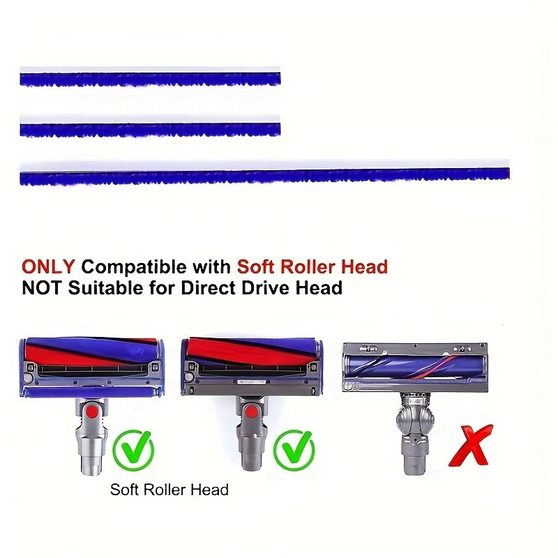 Replacement Parts for Dyson V6 V15 Vacuum Cleaners Soft Plush Striped Accessories