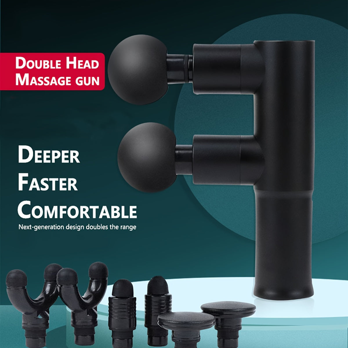 Electric Massage Gun with 8 Replacement Heads Deep Tissue Muscle Relaxation Portable Percussion Massager