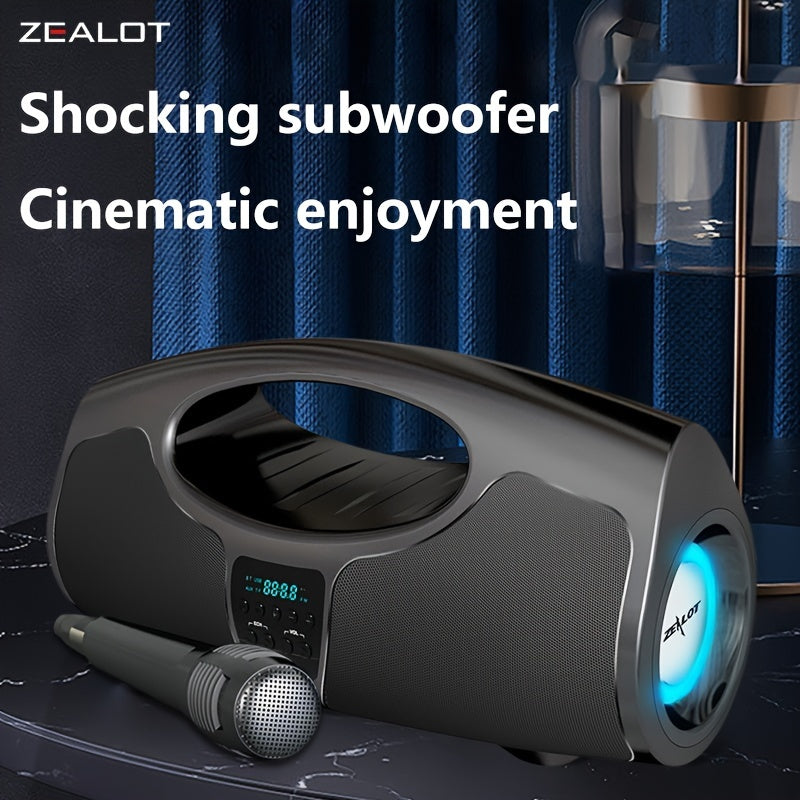 ZEALOT P1 40W Simsiz Dinamik, Mikrofon bilan, 7.2 Atrof-muhit Ovozi, Hi-Fi Yo'qotishsiz Ovoz, 16 Soat Ovoz Berish Vaqti, Ikki Stereo Stol Dinamik, Bass Kuchaytirish, Tugma Boshqaruvi, USB Type-C