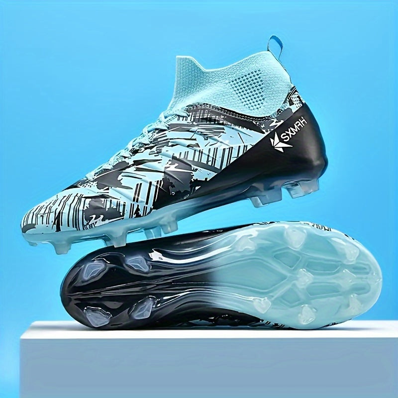 Men's Football Boots Solid Pattern Lace-Up PU Upper TPU Sole All-Season Athletic Outdoor
