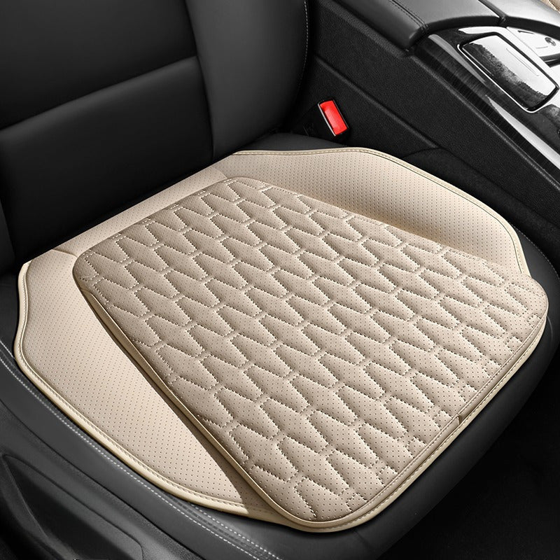 Universal All-Season Car Seat Cushion Cover Breathable PU Leather Quilted