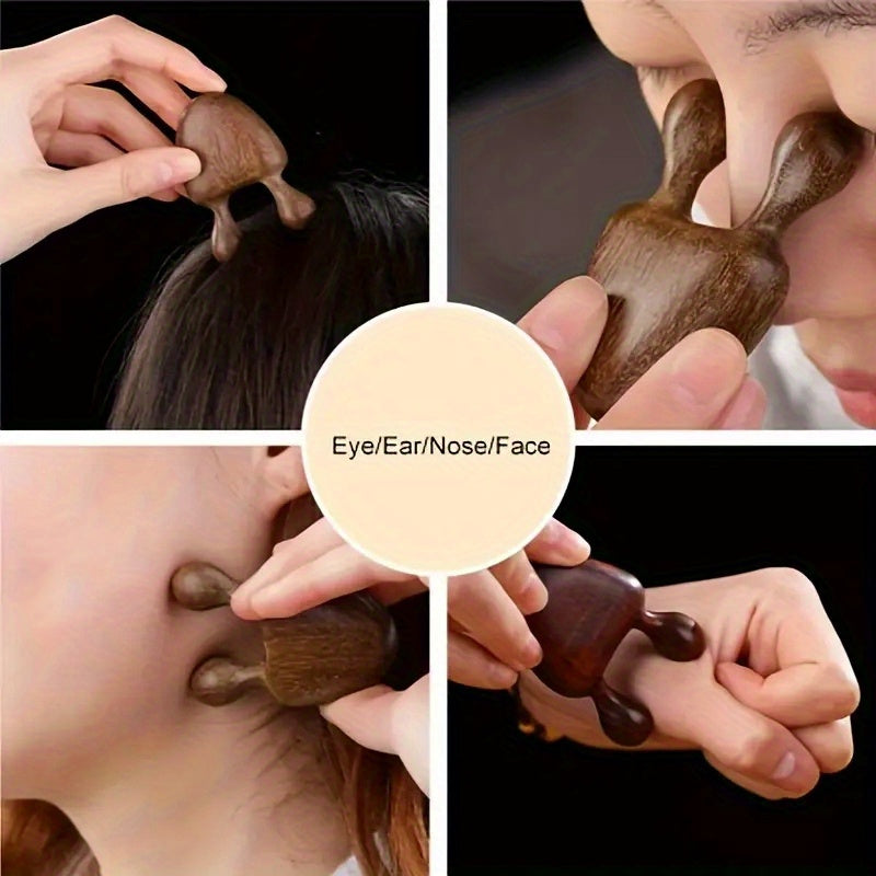 Wooden Sandalwood Facial and Eye Massage Comb with Neck Snail Design for Relaxation