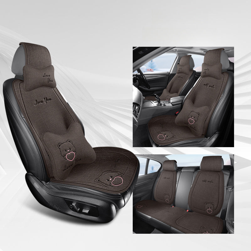 Summer Car Breathable Seat Cushion Set with Headrest and Waist Support