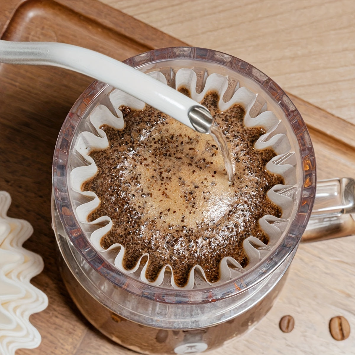 50 Pieces Household Coffee Cup Filter Paper Hand Brew Coffee Filter Lace Design 5.51cm by 4.5cm