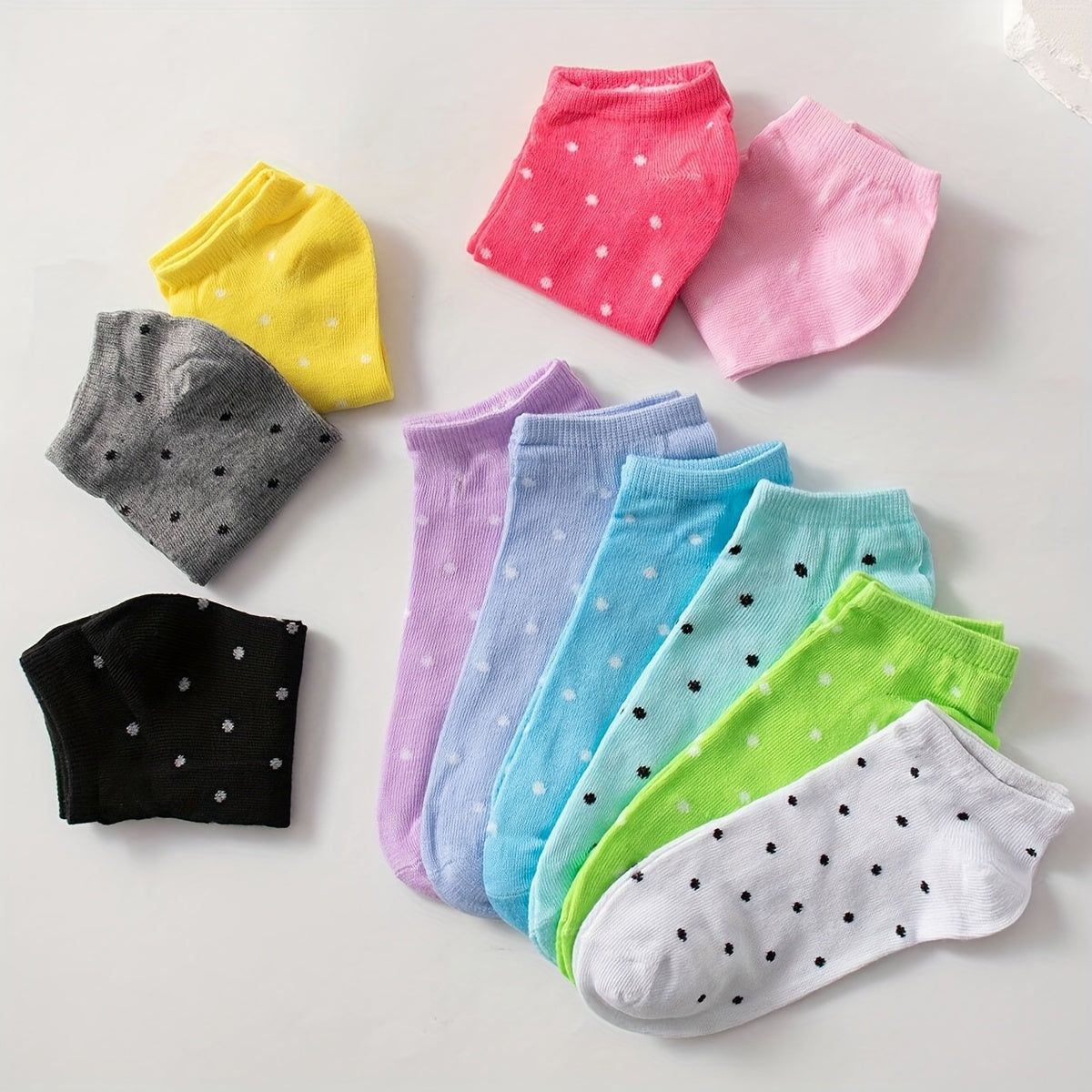 Women’s Ankle Socks 20 Pairs Breathable Cotton-Polyester Candy Colors