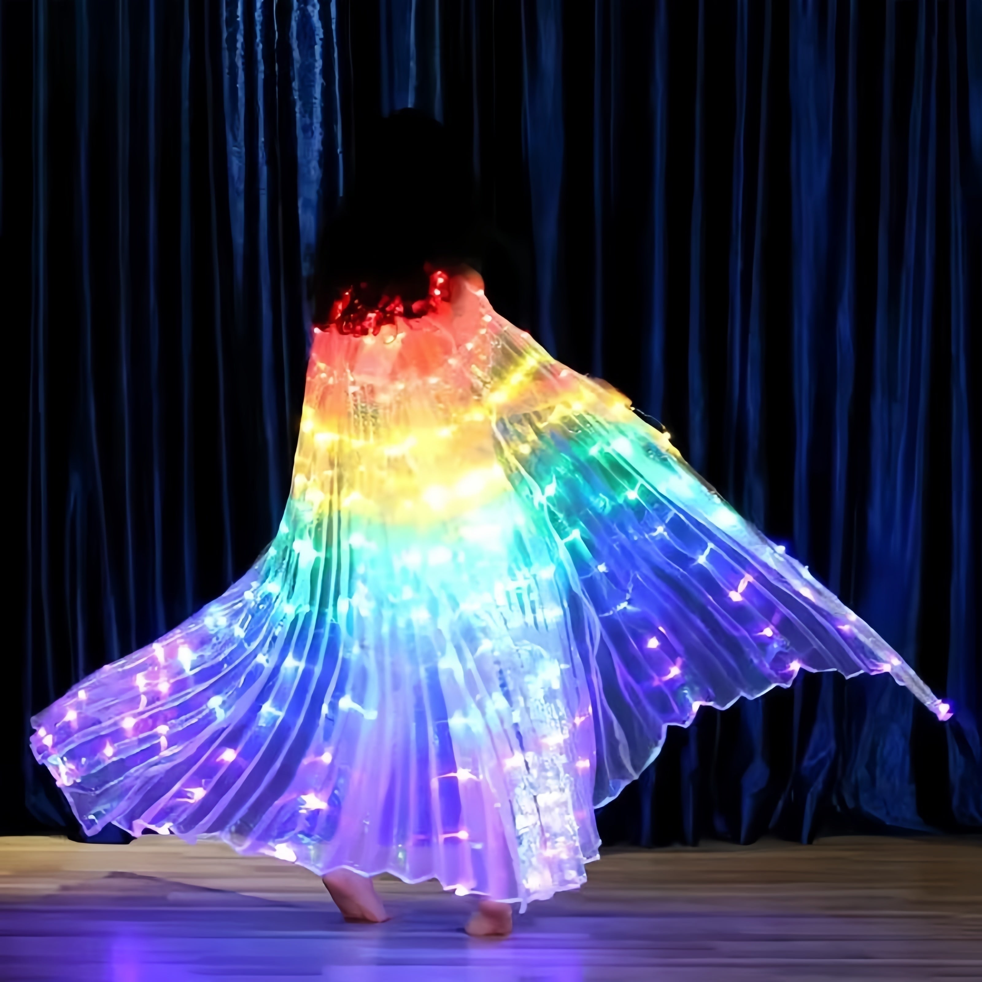 LED Butterfly Wings Light-Up Dance Props Polyester for Belly Dance Performances