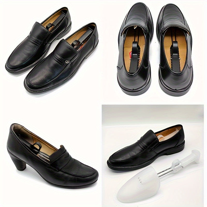 2 Pack Black Plastic Shoe Stretchers for Men and Women with Metal Hooks