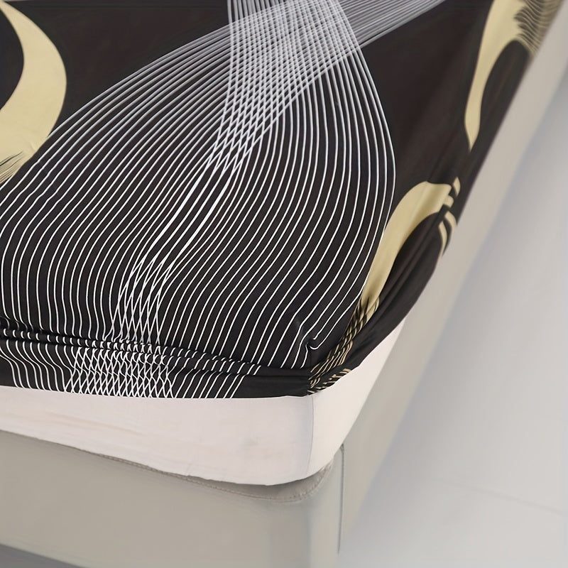 Yog'li yotoq to'shagi to'plami, gullli geometrik dizayn bilan, 3 ta qism, yotoqxona yoki mehmonxona uchun