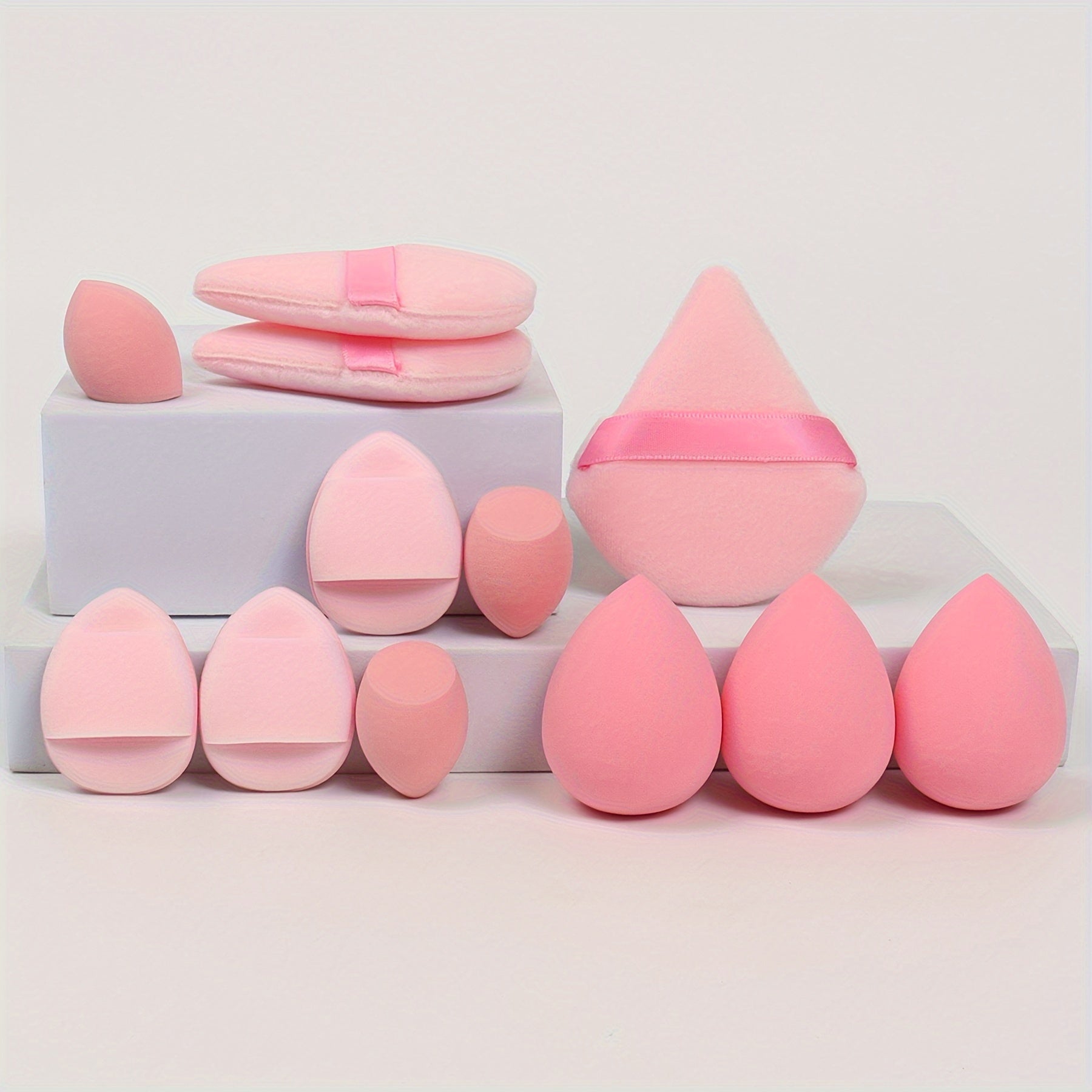 12-Piece Makeup Sponge Set Latex-Free for Foundation Contouring Highlighting Blending