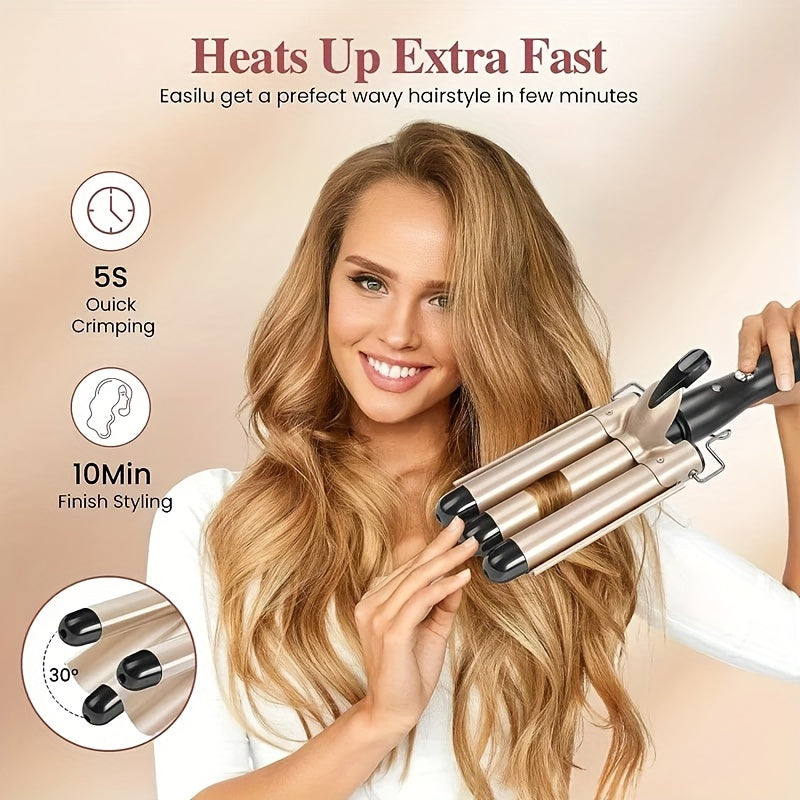 22mm Ceramic Three-Tube Beach Wave Curler