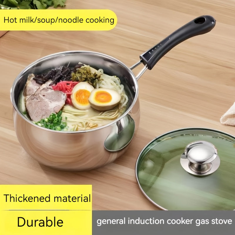 Stainless Steel Milk Pots and Frying Pan Set 14cm 16cm 18cm for Cooking and Heating