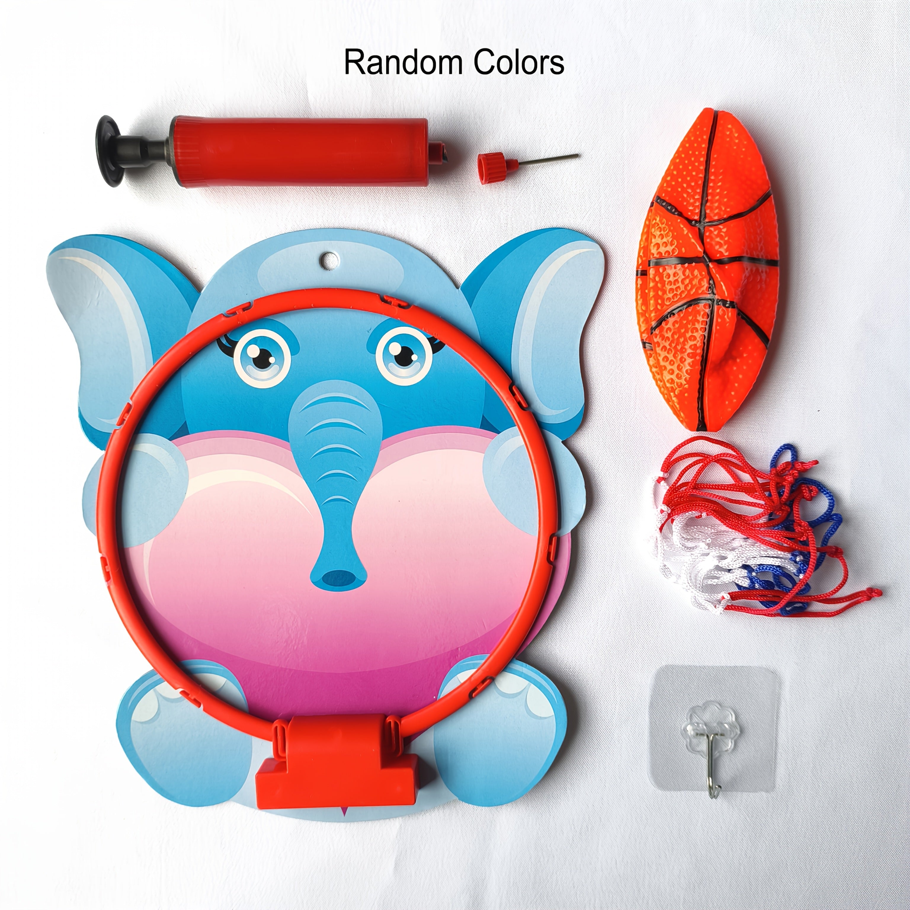 Conjunto de aros de baloncesto con temática de animales para niños para juego en interiores y exteriores 3+ Rojo