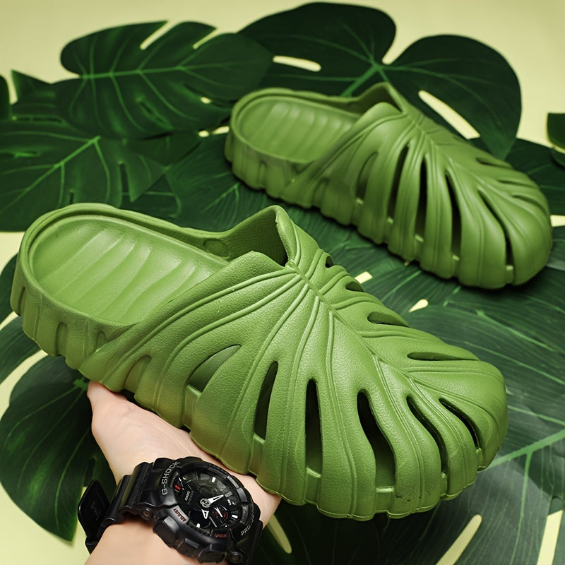 Men's EVA Slides with Thick-Soled Bamboo Turtle Design for Indoor Outdoor Wear