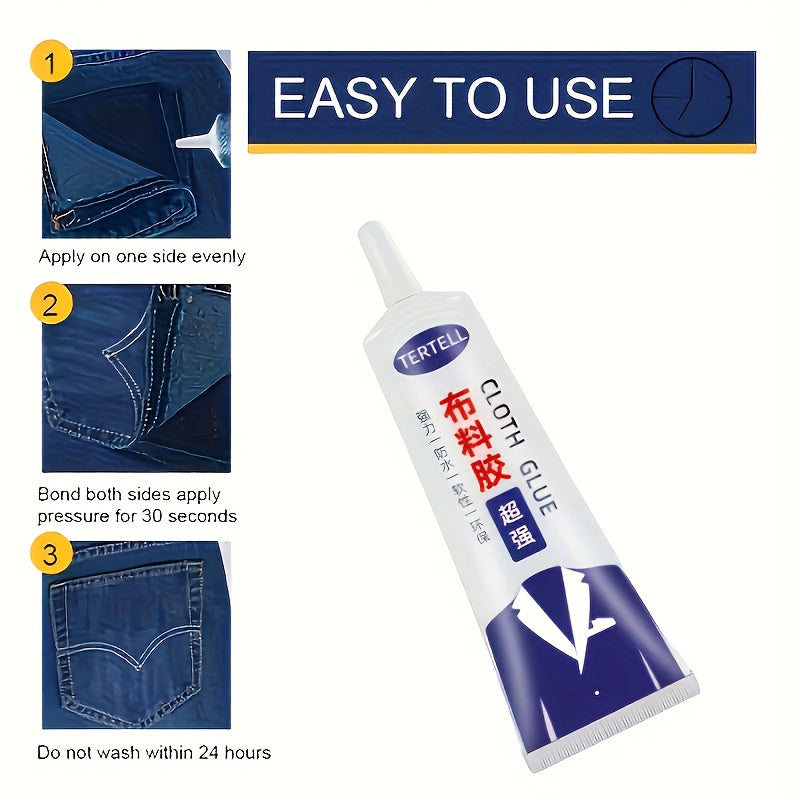 50ml Waterproof Fabric Adhesive for Sewing and Repairs on Denim Faux Leather and All Materials