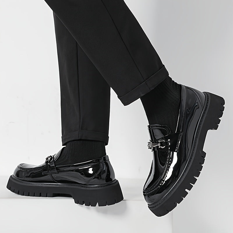 Men's Casual Loafers Faux Leather Round Toe Rubber Sole All-Season