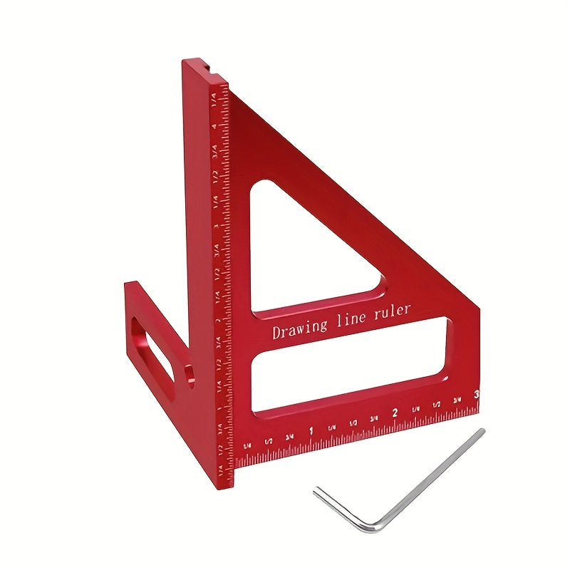 Aluminum Woodworking Square Ruler for Carpentry and DIY Projects 45 90 Degree Angles