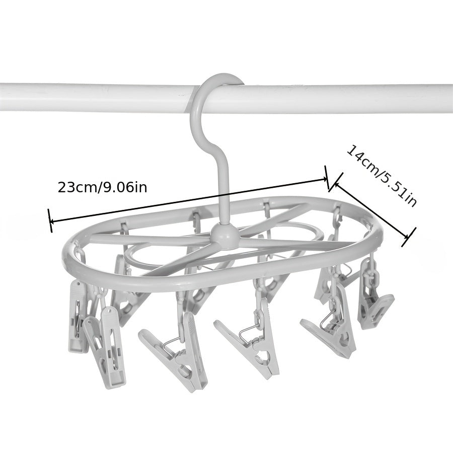 Estante plegable a prueba de viento para secar con 10/14 pinzas para ropa para calcetines, ropa interior y muñecas