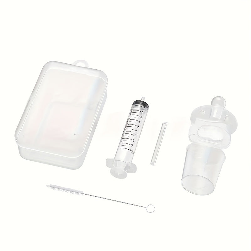 Silicone Medicine Dispenser Set with Pacifier Dropper for Ages 3+ BPA-Free Transparent Feeding Tube