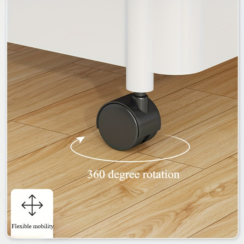 Flexible Rolling Cart with Multiple Layers for Kitchen, Bathroom, Living Room Storage