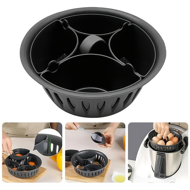 Egg Poacher and Holder for Steamed Eggs, 2-in-1 Thermomix Accessories, PC Material