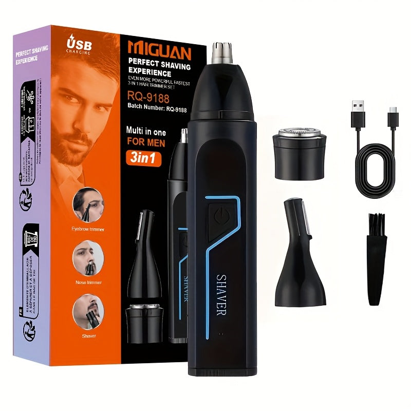 Комплект для ухода за мужчинами "все в одном" с триммером для носа, ушей и бровей, перезаряжаемый через USB
